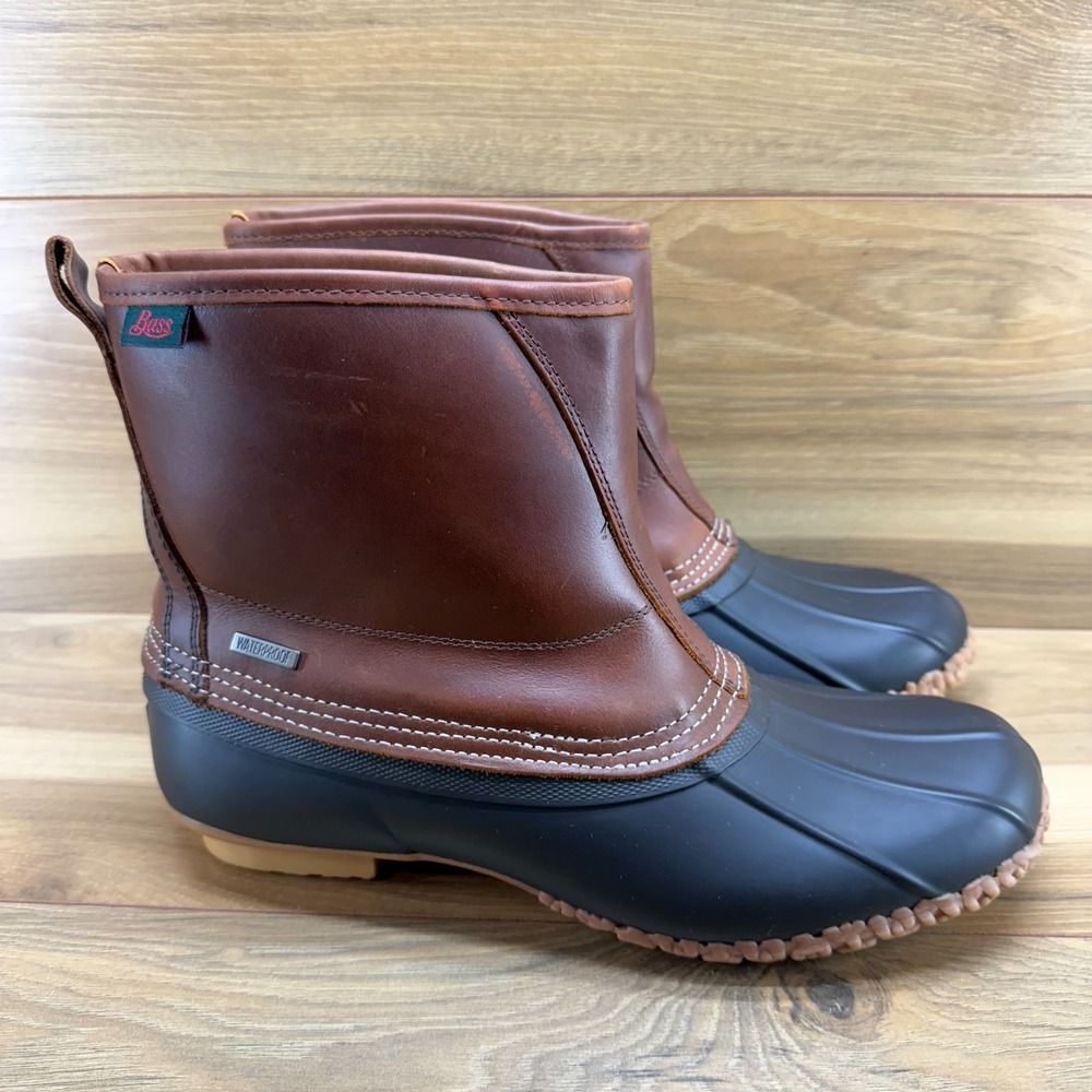 BASS Goldeneye Waterproof Boots Mens‎ 11 Brown Leather Sherpa Lined Duck